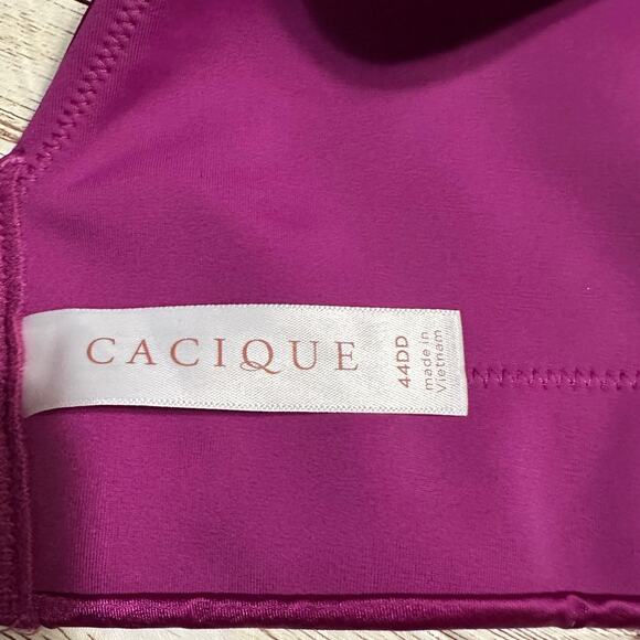 Cacique Full Coverage Underwire Bra Size 44DD Lightly Padded Fushia Magenta - Picture 3 of 6